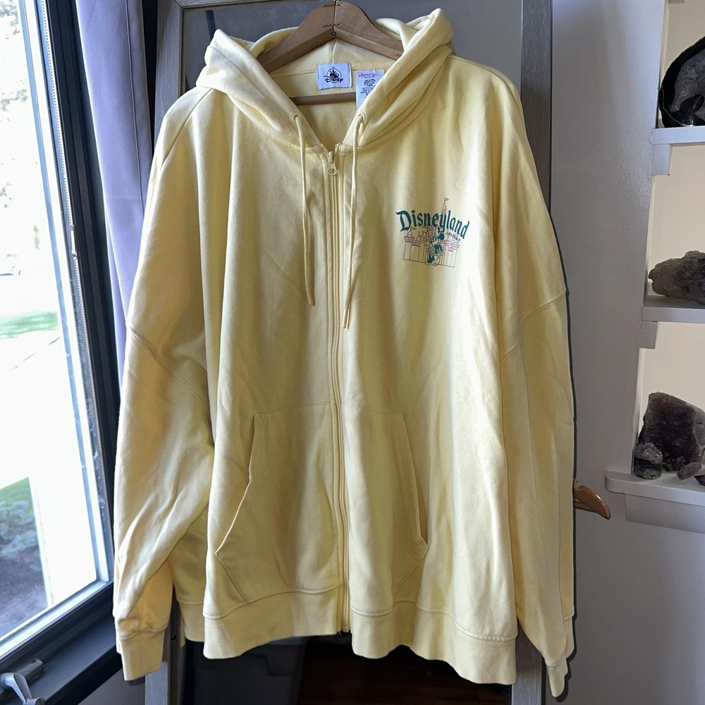 Disneyland Resort Hoodie Womens 3X Yellow Full Zip Minnie Mouse Castle Disney